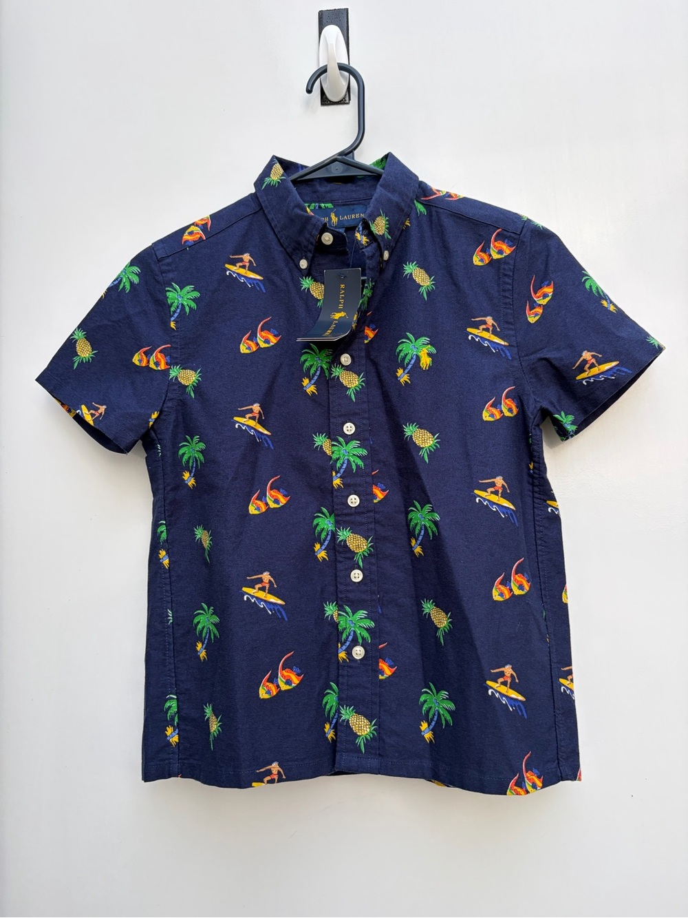 Ralph Lauren Boys Hawaiian Surfer Classic Casual Preppy Button Down Shirt